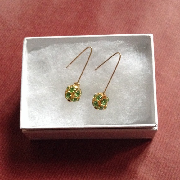 Green Rhinestone Dragonball Earrings, Brand new! - Picture 5 of 5
